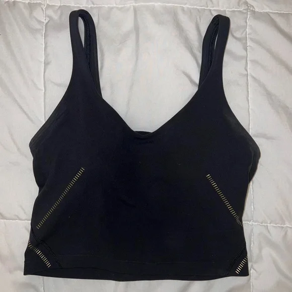 lululemon black align tank with gold accents size 2 - Picture 3 of 4